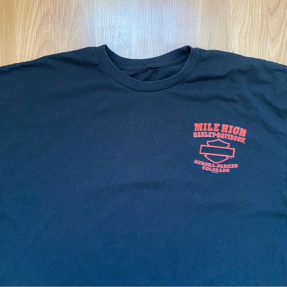 Harley-Davidson Motorcycles Men’s Mile High Aurora Colorado Logo T-Shirt Size XL - Picture 4 of 7